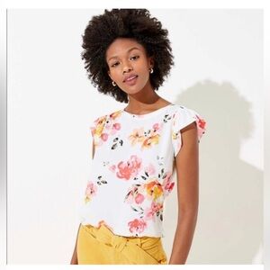 LOFT Top MP Floral White